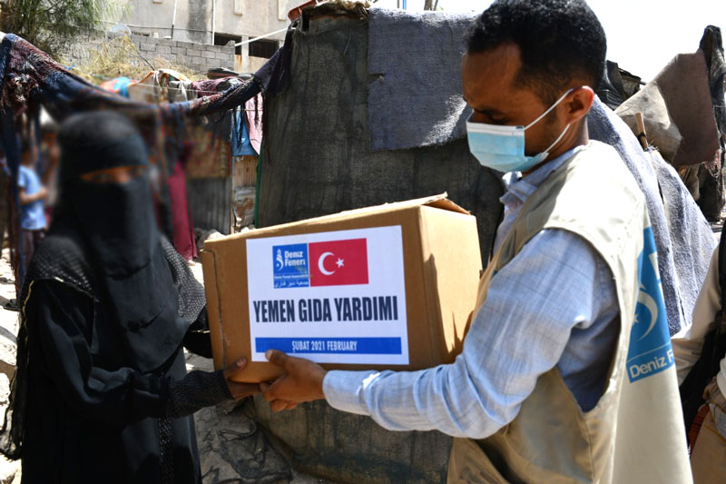 توزيع السلة الغذائية على المحتاجين تعز اليمن